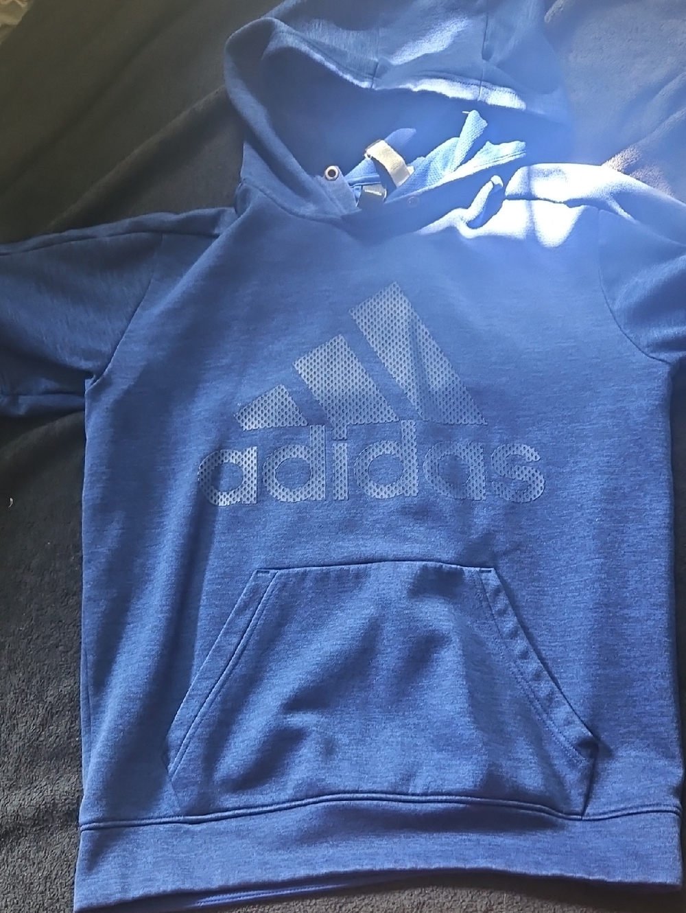 adidas Youth Royal Blue Pullover Hoodie with Logo